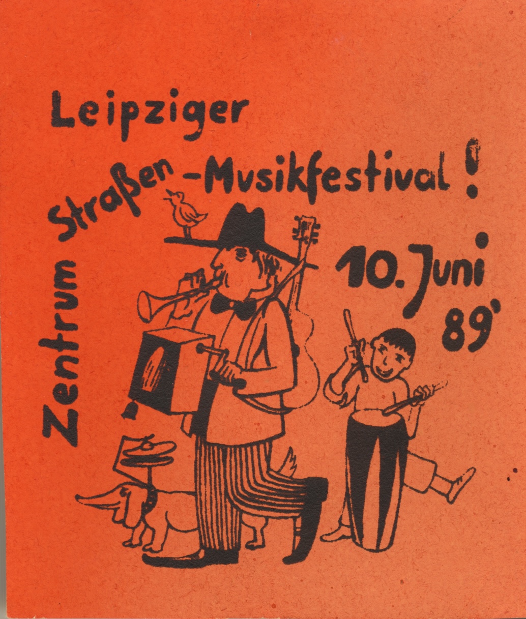 Aufkleber des Leipziger Straßenmusikfestivals vom 10. Juni 1989